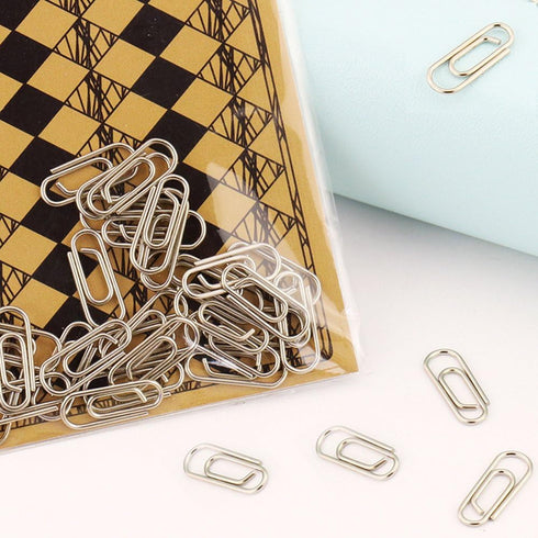 50 Count Metal Mini Paper Clips 3/5 Inch Nickelage Finishes Steel Paper Clip...