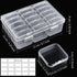 Jutieuo Small Bead Organizers, 16 Pieces Plastic Storage Cases Mini Clear Bead Storage Containers Boxes with Hinged Lid and Large Rectangle Organi...