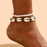 Boho Shell Beads Anklets Set 2 Piece shell anklets for women Sea Turtle Starfish Ankle Bracelets Chain Adjustable Foot Jewelry for Women...