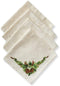 Benson Mills Christmas Ribbons Engineered Printed Fabric Cloth Napkins for Christmas, Winter, and Holiday Tablecloths (19" X 19" Napkins Set of 4,...