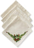 Benson Mills Christmas Ribbons Engineered Printed Fabric Cloth Napkins for Christmas, Winter, and Holiday Tablecloths (19" X 19" Napkins Set of 4,...