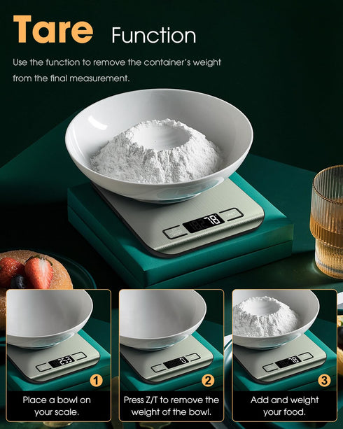 Food Scale, 22lb Digital Kitchen Scale Weight Grams and Ounces for Baking Cooking Coffee Package Postage, 6 Units with Tare Function, LCD Display,...