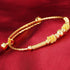 loyoe jewelry 24k Yellow Gold Plated Baby's Bracelet Adjustable Children's Bangle(2pcs/lot)...