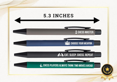 InnoBeta Chess Gifts for Men/Women, Ballpoint Pen Set of 4, Perfect Chess Gifts Idea in Birthday, Christmas, Appreciation...