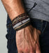 LOLIAS 24 PCS Leather Bracelet for Men Cool Wrist Cuff Bracelets, Adjustable Beaded, Handmade Vintage Style, Chunky Fashionable Design, Stackable ...