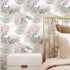 HAOKHOME 93164 Abstract Nordic Peel and Stick Wallpaper Geometric Hydrangea Floral White/Grey/Pink Stick on Home Decor 17.7in x 118in...