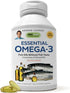 ANDREW LESSMAN Essential Omega-3 Orange - 60 Softgels - Ultra-Pure, High Potency Omega-3 Oils. High DHA, No Stomach Upset, No Contaminants, No Mer...
