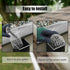 Gutter Guard 8 Pack, Gutter Downspout Guard 3.5 Inch Adjustable Aluminum Leaf Filter Strainer Gutter Guards Mesh Preventing Blockage Leaves Debris...
