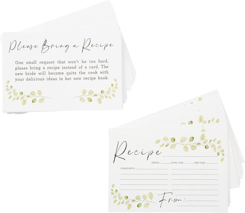 C.R. Gibson Q16-24814 Wedding Shower Recipe Cards and Invite Enclosure Cards, 40pcs, White...