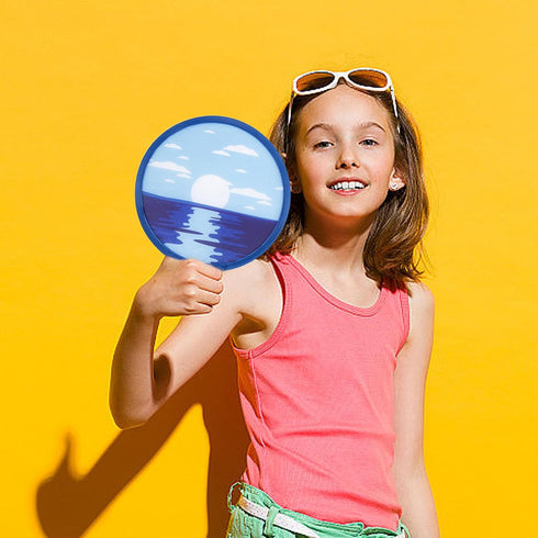 4 Styles Landscape Round Foldable Hand Fan Japanese Foldable Fan Style Handheld Foldable Compact Cooling Fans,Round Folding Fan for Outdoor Games,...