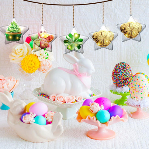 Barelove Clear Fillable Ornaments Balls Decoration, 10 PCS Transparent DIY Craft Baubles Plastic Hanging Decorative Ball for Home Decor Party Birt...