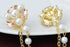 Champagne Tone Crystal Pearl Daisy Flower Brooches Pins with Pearl Chain Tassel Sweater Guard Clip Pin...