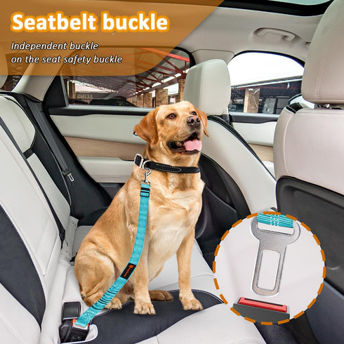 Removable Dog Seat Belt Harness for Car, 3 in 1 Pet Dog Car Seatbelt Leash, Retractable Restraint Secures to Vehicle Headrest & Adjustable Reflect...