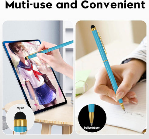 15 Pack Stylus Pens for Touch Screens Stylus Pen Compatible with Phone Tablets Kindle and Black Ink Ballpoint Pens-2 in 1 stylists pens for touch ...
