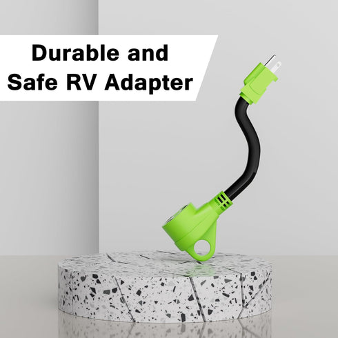 RV Adapter Plug 30 Amp to 15 Amp 110 Volt Cord with Grip Handle, 15A Male to 30A Female Dogbone RV Trailer Camper, NEMA 5-15P to TT-30R, SJTW, 12A...