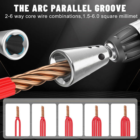 4 Pcs Wire Twister Tool for Drill, Wire Nut Twister Wire Stripper Tool Connector Driver with 1/4" Chuck Cable Quick Stripping Electricians Tools...