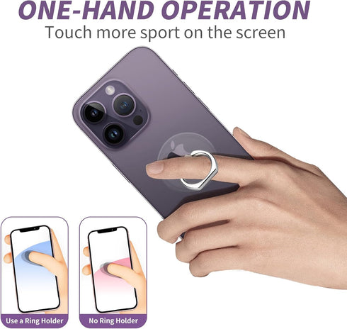 Cell Phone Ring Holder, Transparent Ring Holder 360°Rotation Finger Ring Stand, Clear Cell Phone Kickstand Compatible with Most of Phones, Tablet ...