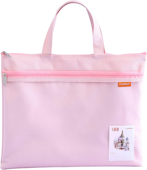 pendancy Mesh Zipper Pouch 11x13.7 in, Large Double Pocket Waterproof File Bag with Handle, A4 Size Foldable Document Storage for Puzzle Project/C...