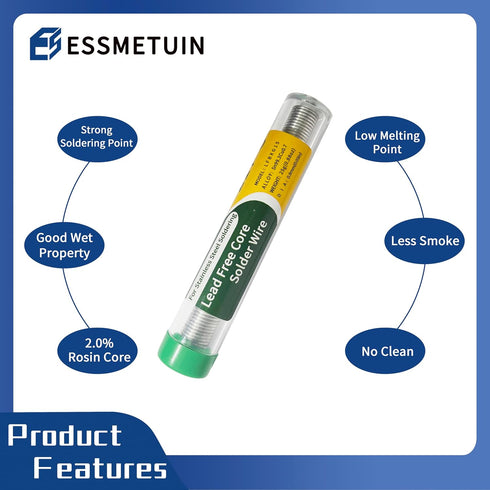 Solder for Aluminum Soldering, Lead Free Core Solder for Stainless Steel/Nickel Sheet by Essmetuin(1.4oz/2pack)...