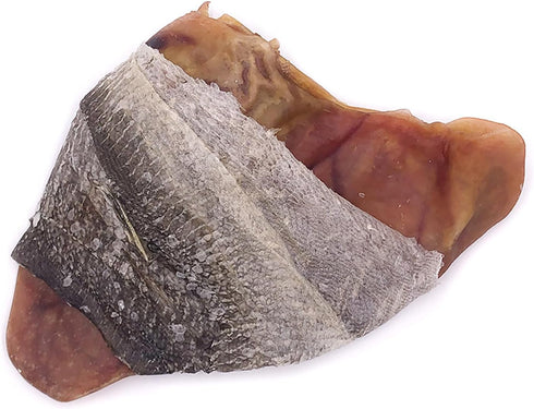 Icelandic+ Fish Ear - Pig Ear Hand-Wrapped in Cod Skin - Dog Treat, Two Chews in One, Long Lasting Dog Chew...