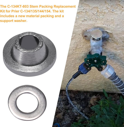 C-134KT-803 Stem Packing Kit Replace for Prier C-134/135/144/154, Fits for wall hydrant and Fits for Prier model C108 hot and cold-2 set...
