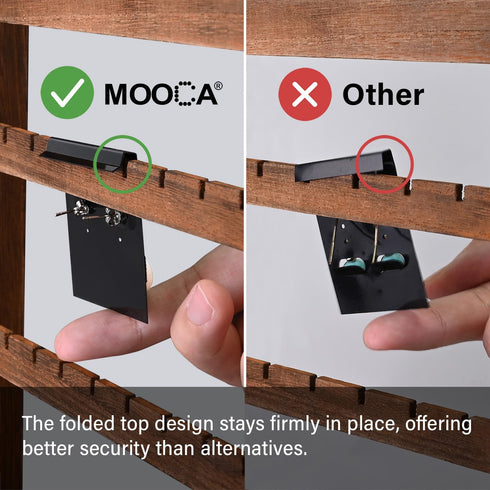 MOOCA 100 pieces of 1.5 x 1.5-inch plain black velvet hanging earring cards serve as earring holders and display cards for ear studs and more. Mad...