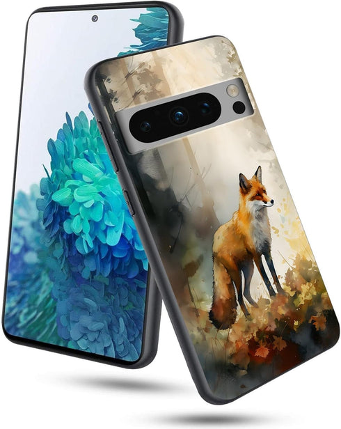 for Google Pixel 8 Pro Phone Case 6.7" 2023 Slim Soft TPU Silicone Cover with Watercolor Fox Pattern Design for Women Wen Shockproof Anti-Scratch ...