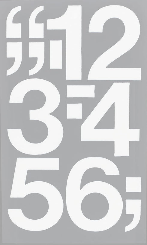 CHARTPAK Self-Adhesive Vinyl Numbers, 3 Inches High, White, 10 per Pack (01176)...