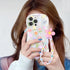 for iPhone 14 Pro Max Case, Cute Colorful Flower Curly Wave Clear Case with Lovely Flower Bracelet Chain for Women Girls Soft TPU Shockproof Prote...