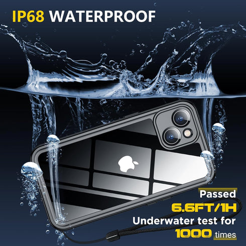 SPIDERCASE for iPhone 15 Case Waterproof,Built-in Screen & Camera Lens Protector, IP68 Underwater, 14FT Military Shockproof, Full Body Protection ...