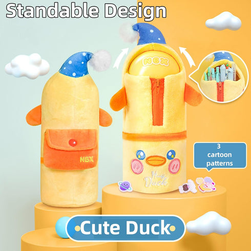 Cute Pencil Pen Holder, Plush Pencil Case, Standing Animal Shape, Desk Organizers and Accessories, Desktop Storage Stationery Supplies for School,...