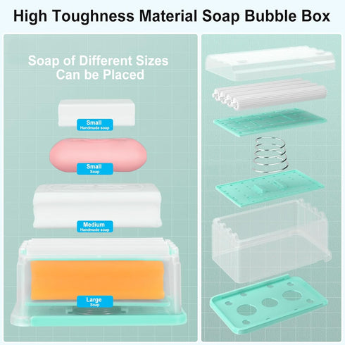 Clothes Cleaning Brush Soap Dispenser Foaming Box Multifunctional Scrubbing Brush Soap Saver Reusable Washing Brush for Laundry Shoes Carpet (Blue...