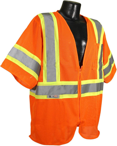 Radians SV22-3ZOM-2X Polyester Mesh Economy Class-3 Safety Vests with Two Tone Trim, 2X-Large, Orange...