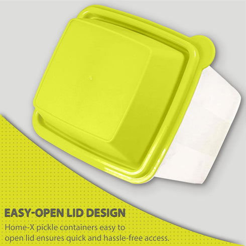 Home-X Pickle Container with Strainer - BPA Free Jalapeno Container for Mess-Free Storage of Condiment Food - Pickle Holder with Easy to Open Lid ...