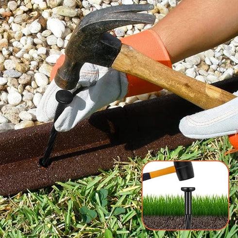 8" Inch Plastic Garden Nails, 25 Pcs Spiral Polymer Materials Landscape Edges Anchoring Spikes, Anchoring Nails for Paver Edges, Weed Barrier, Art...