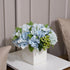 LADADA Fake Flowers in Ceramic Vase,Faux Hydrangea Flower Arrangements for Home Decor Artificial Flowers with Vase...