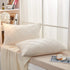JAUXIO Diamond Pinch Pleated Crystal Velvet Pillowcases 2 Pack Solid Pintuck Throw Cushion Cover for Home Decor Hidden Zipper Closure (Cream, Stan...