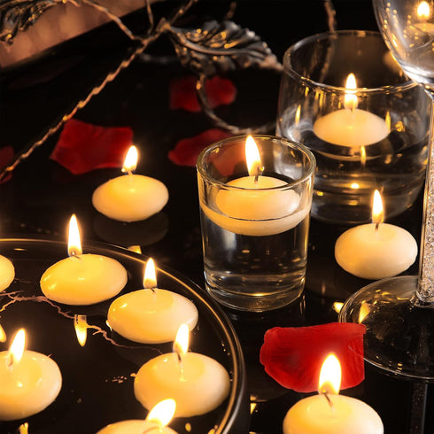 Nuanchu 20 Pcs Floating Candles Centerpieces for Wedding 1.5 Inch Small Unscented Floating Candles Decoration for Wedding Party Thanksgiving Hallo...