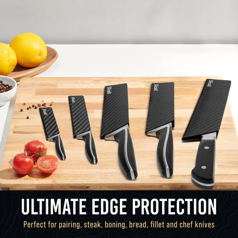 Knife Sheaths for Kitchen Knives 8"-12" Universal Knife Edge Guards Set | Knife Cover with Extra Strength | BPA-Free Knife Guards | Non-toxic and ...