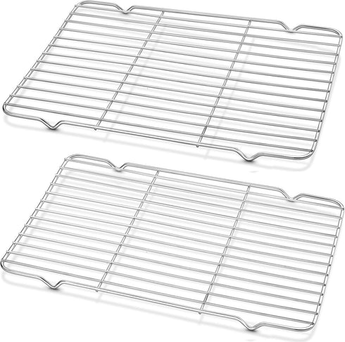 Cooling Rack and Baking Rack with Stainless Steel, 2 - Pack Heavy Duty Cooling Racks for Cooking and Baking, Sturdy Cookie Cooling Rack 13.5 x 9.4...