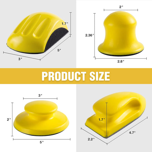Sanding Block 3 PCS Hook and Loop Sanding Block and 1 PCS Mouse Sander 1 Pack Round and Mouse Sanding Block Set for Woodworking Furniture Making A...
