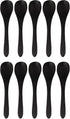 BambooMN Bamboo Black Serving Spoons, Mini Salt Spoon/Tiny Wooden Spoons for Spices, 10pcs Black Oval 3.5"...