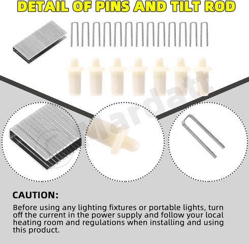 130Pcs Plantation Shutter Repair Kit Includes Plantation Shutter Pins Spring Loaded and Tilt Rod Louvers Staples Replacement for Shutter Panels Wi...