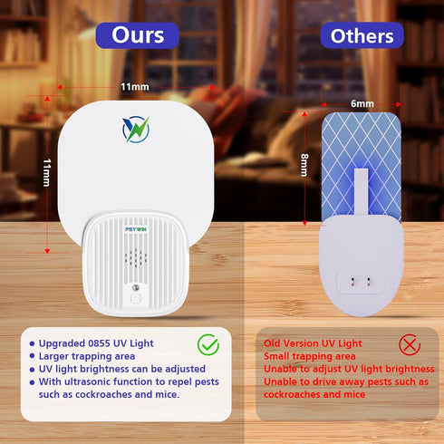 Fly Trap Indoor, 2-IN1 Ultrasonic Insect Repeller Insect Catcher, Plug-in Flying Insect Trap for Gnat, Moth, Mosquito, Flies, Electronic Pest Repe...