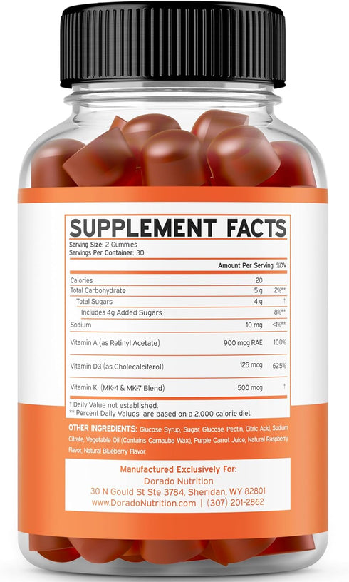 ADK Gummies Vitamin D3 K2 Gummies (60 Sugar Free Gummies) Vitamin D3 K2 10000iu/ 5000iu - ADK Vitamin Supplement - Vitamin ADK - Vitamin D & K - A...