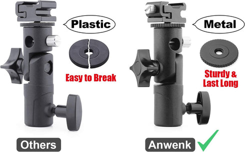 Anwenk Camera Flash Speedlite Mount Swivel Light Stand Bracket with Umbrella Reflector Holder for Camera DSLR Nikon Canon Pentax Olympus and Other...
