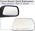 Grand Cherokee Passenger Side Heated Mirror Glass Compatible with 2005-2010 Jeep Grand Cherokee Right Side Mirror Glass with Rear Holder...