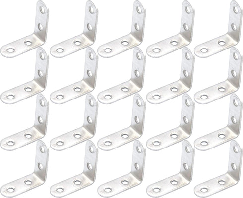 20pcs Thick Stainless Steel Corner Code 90 Degree Right Angle Reinforcement Angle Iron Triangle 40mm x40mm x16mm L Bracket Bracket...