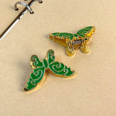 2PCS OEAYA Metal Butterfly Binder Clips 2Inch Zinc Alloy Paper Clamps Clips Large Binder Clips for Office Supplies (Green)...