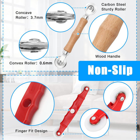 Window Screen Repair Kit Mesh Screen Spline Roller Repair Tools Kit with Screen Installer Clips and Spring Tension Clips, Metal and Plastic Spline...